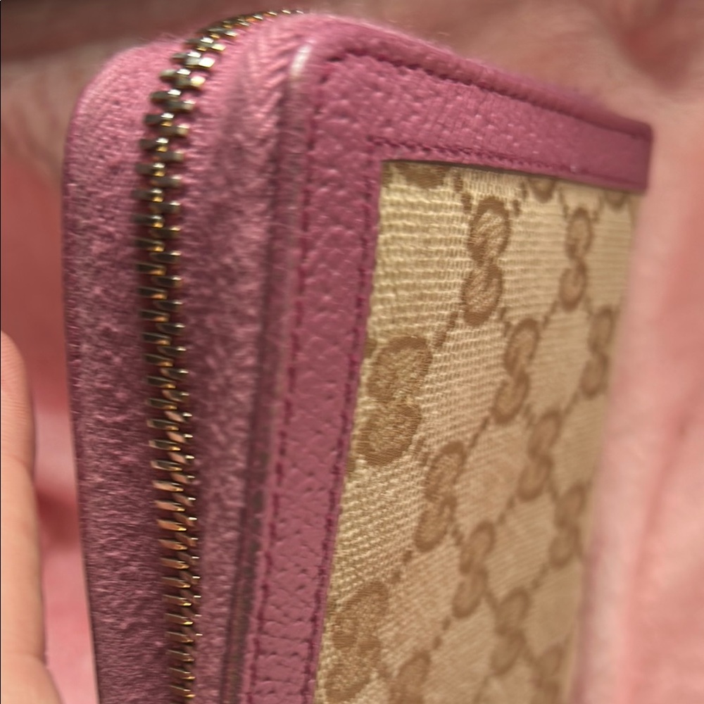 Gucci Monogram Long Wallet in Canvas with Purple Leather Edge coating - Picture 2 of 11